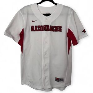 university of arkansas razorbacks nike baseball jersey size small